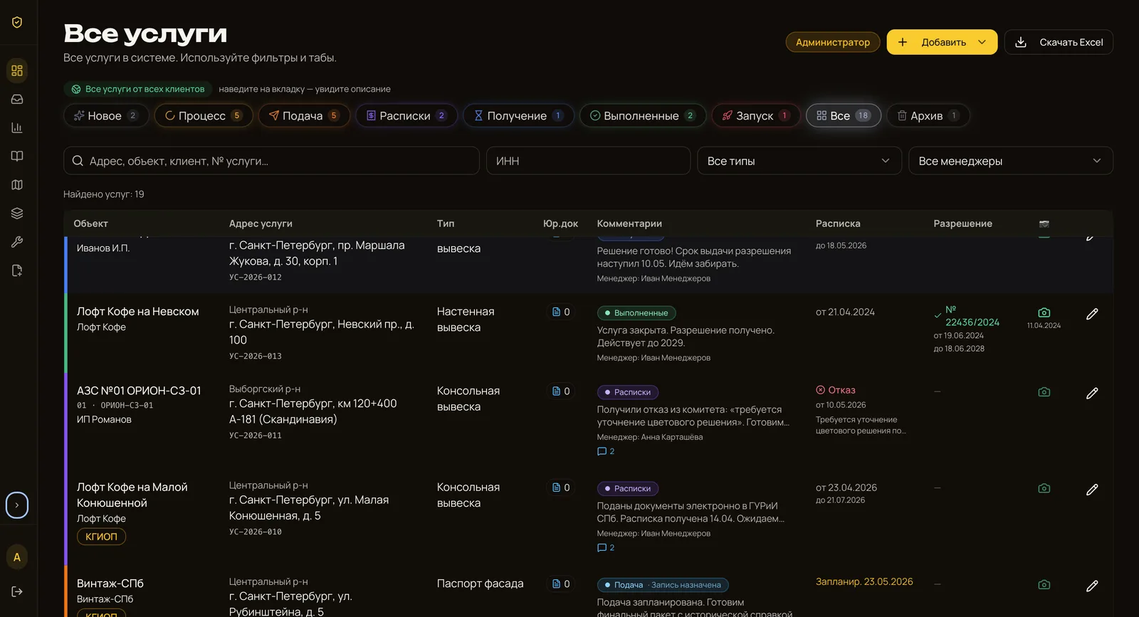 Личный кабинет CRM АрхВиза